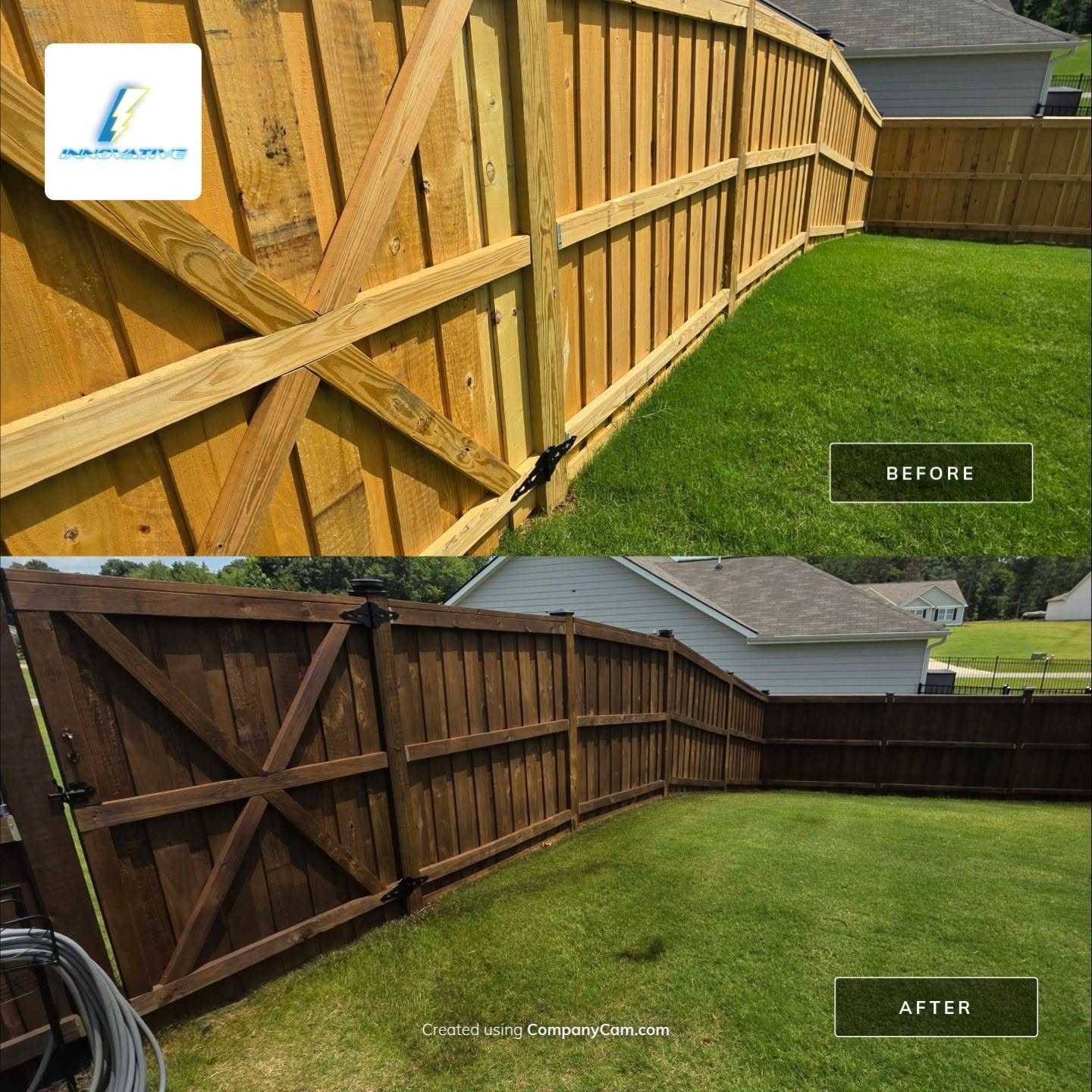 Wood Fence Staining Project